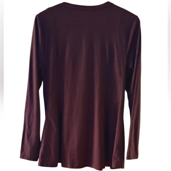 Lane Bryant Maroon Long Sleeve V-neck Swing top Size 10/12 - Picture 2 of 4